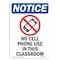 Signmission OSHA Sign, 10" H, Rigid Plastic, No Cell Phone Use Sign With Symbol, Portrait, V-14416 OS-NS-P-710-V-14416 - alternate 1